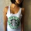 Starbucks white Tank top