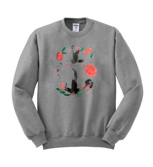 rose paint flower paint sweatshirt
