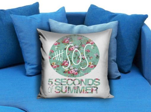 5SOS 5 Seconds of Summer Logo Floral Pillow case