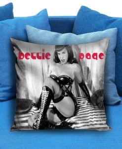 Bettie Page 1950's Pin Up Model Icon Thigh High Boots Pillow case
