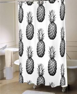Black & White Pineapple Shower Curtain