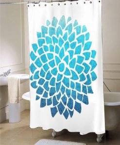 Blue Dahlia shower curtain customized design for home decor