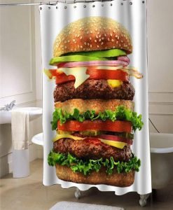 Burger food shower curtain customized design for home decor