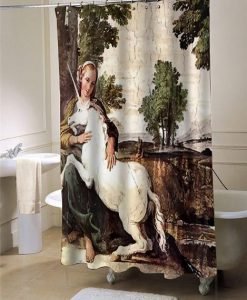 CafePress Annibale Carracci Virgin and Unicorn shower curtain customized design for home decor