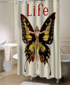 Vintage Life Flapper Butterfly Woman  shower curtain customized design for home decor
