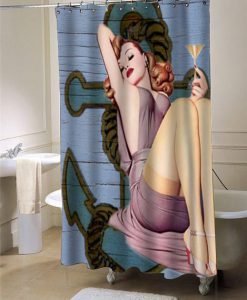 nautical bachelorette vintage anchor shower curtain customized design for home decor