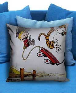 Calvin and Hobbes Playing Pillow case