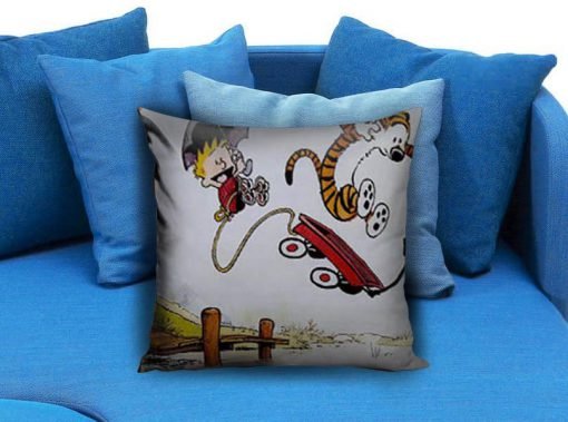 Calvin and Hobbes Playing Pillow case