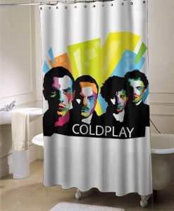 Coldplay Typography shower curtain customized design for home decor