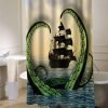 Cool Nautical Shower Curtain Octopus vs. Pirate Ship shower curtain customized design for home decor