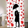 Cute Raining Hearts Silhouette  shower curtain customized design for home decor