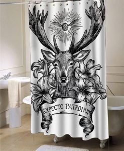 Expecto Patronum Deathly Hallows Harry Potter shower curtain customized design for home decor
