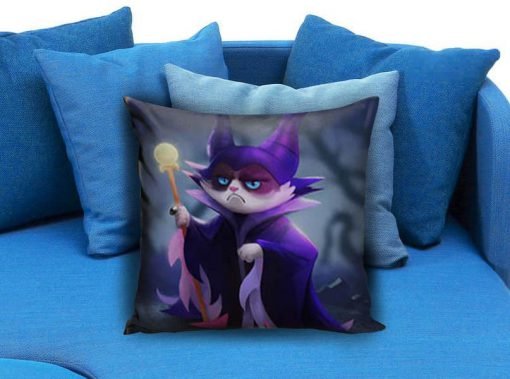 Grumpy cat as Maleficent disney Pillow case