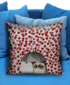 Grumpy cats heart Love Pillow Case