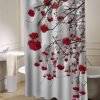 Heavy Snow Bends Berried Branches shower curtain customized design for home decor