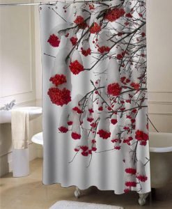 Heavy Snow Bends Berried Branches shower curtain customized design for home decor