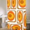 Mod Orange  Mid Century Modern  shower curtain customized design for home decor