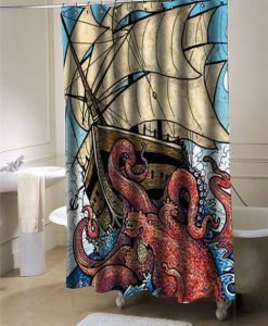 Octopus Attack  shower curtain customized design for home decor