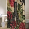 Octopus Rose Red Roses Green Leaves Gray Tentacles Kraken shower curtain customized design for home decor