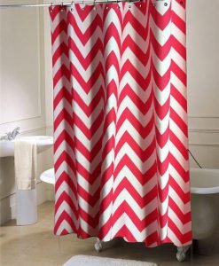 PINK CANDY ZIGZAG  shower curtain customized design for home decor
