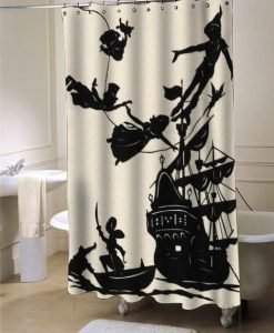 Peter Pan Flying Silhouette shower curtain customized design for home decor