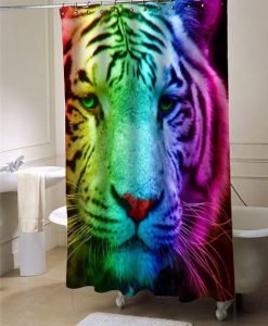 Rainbow Tiger shower curtain customized design for home decor