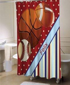 Red Sports shower curtain customized design for home decor