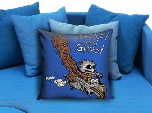 Rocket Groot Like As Calvin and Hobbes Pillow Case