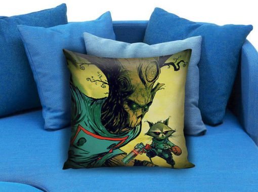 Rocket Raccoon and Groot guardian of the galaxy Pillow case