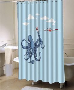SANMOU Design Octopus  shower curtain customized design for home decor