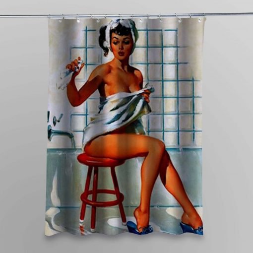 Sexy Pin Up Retro Girl shower curtain customized design for home decor
