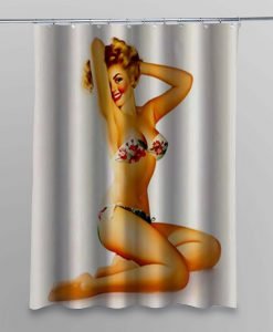 Sexy Pin Up Retro Vintage Girl shower curtain customized design for home decor