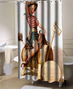Sexy Retro Pinup Girl shower curtain customized design for home decor
