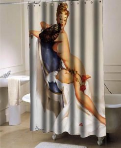 Sexy retro vintage pin up girl shower curtain customized design for home decor