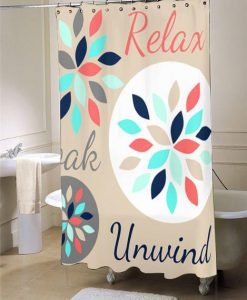 Relax Soak shower curtain customized design for home decor