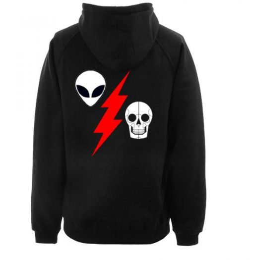 alien flash skeleton hoodie back