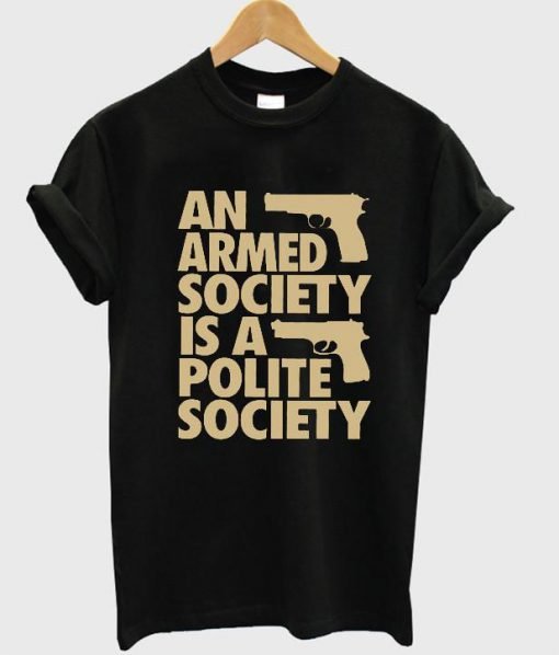 an armed T shirt