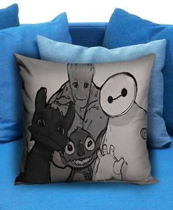 baymax groot stitch tothless Pillow case