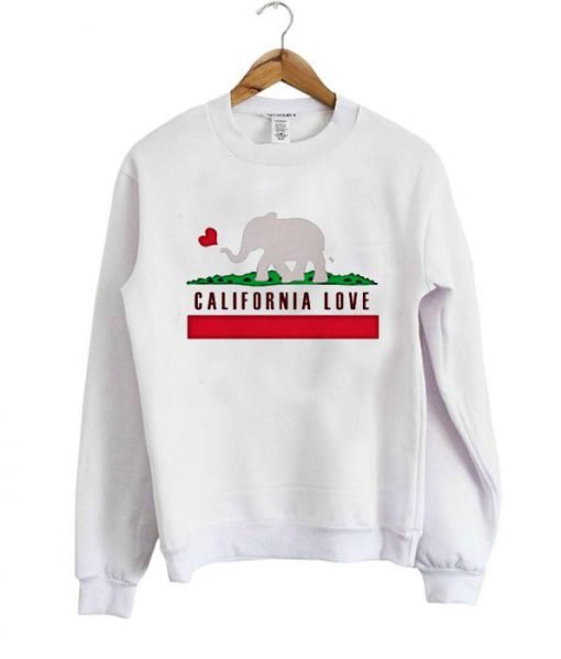 california love elephant sweatshirt