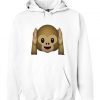 emoji monkey covering ears hoodie