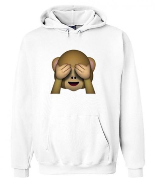 emoji monkey covering eyes hoodie