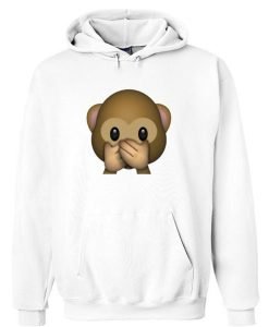 emoji monkey covering mouth hoodie