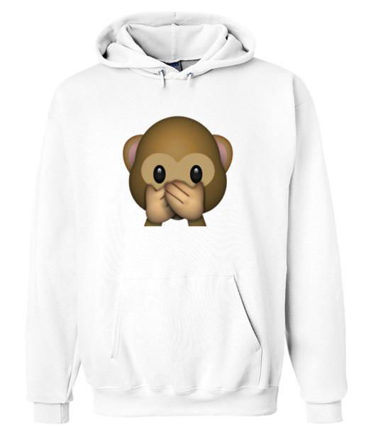 emoji monkey covering mouth hoodie - Kendrablanca