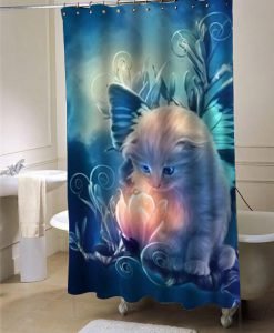 fairy kitty shower curtain customized design for home decor