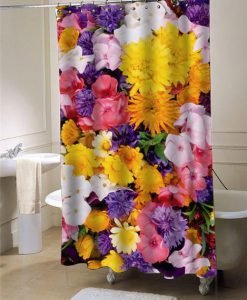 flower colorfull shower curtain customized design for home decor