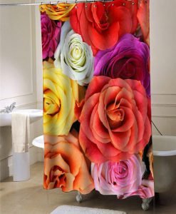 flower rose shower curtain customized design for home decor