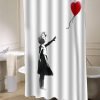 girl banksy shower curtain customized design for home decor