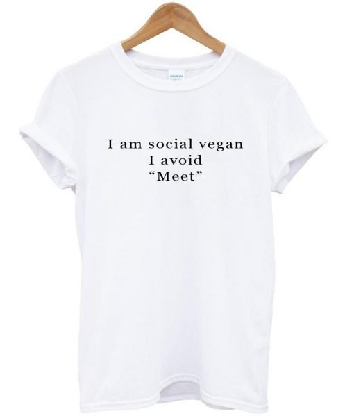 i am social vegan T shirt