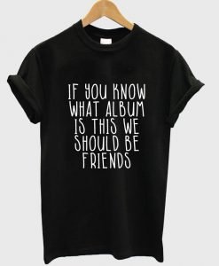 if you khow what album is this we should be friends T shirt