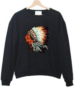indian chief head sweatshirt